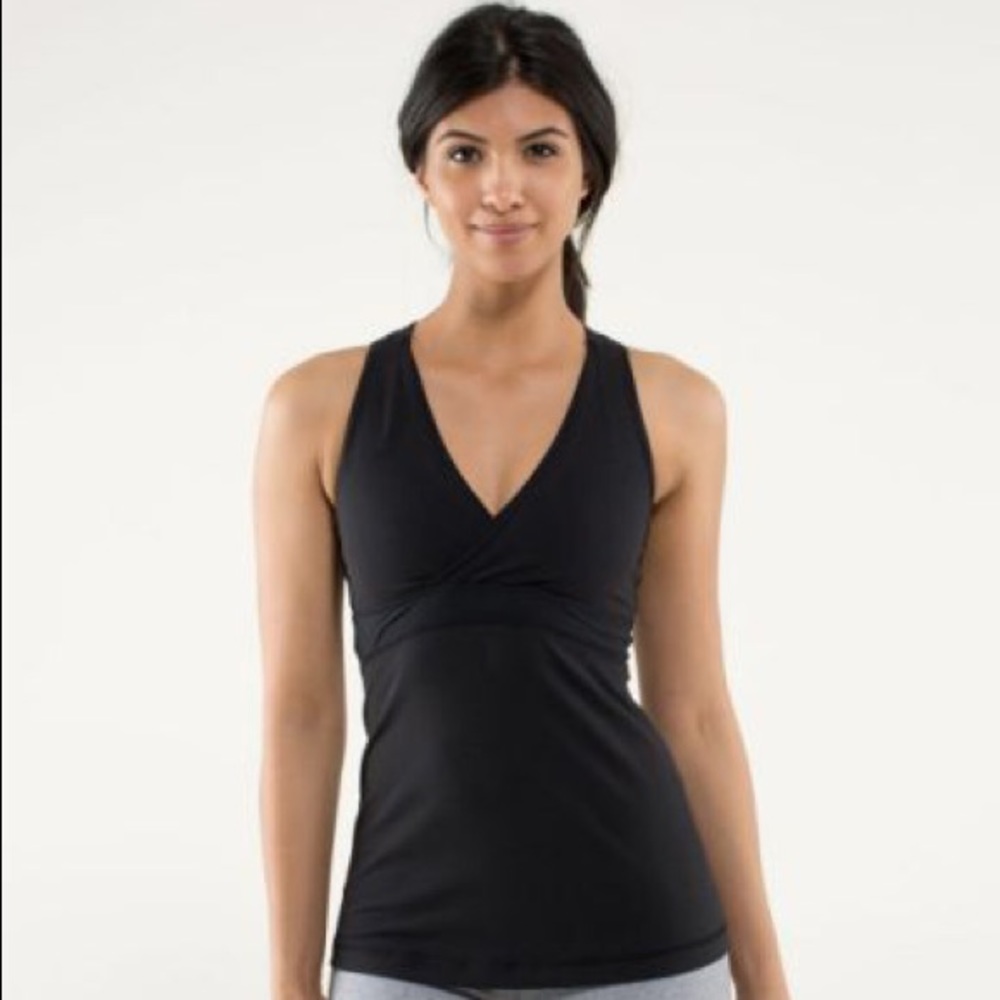 Black Lululemon Tank with Mesh Cutouts